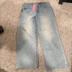 Edikted Light Blue Straight Leg Jeans